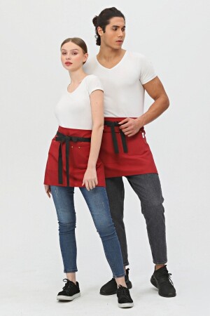 Schürze für Café, Barista, Friseur, Barkeeper, Florist, Küchenschürze, schmutzabweisend, halbkurze Schürze, 3 Taschen kurz - Monki Haus