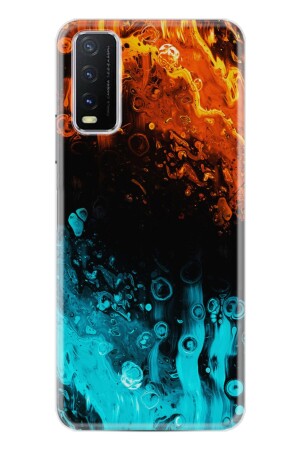 Schutzhülle für Y11s, Silikonmuster, exklusives Orange-Blau, Farbe 1665, y11sxozel5 - vivo