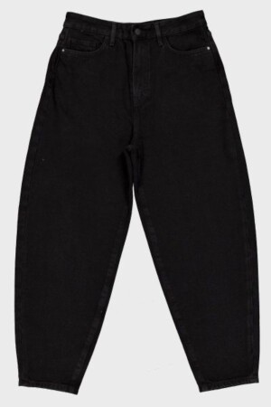 Schwarze Demin-Jeans mit Ballonmuster für Damen der neuen Saison - İbabutik