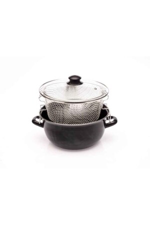Schwarze Emaille-Fritteuse-Bratpfanne 24 cm EVO-6240 - fark