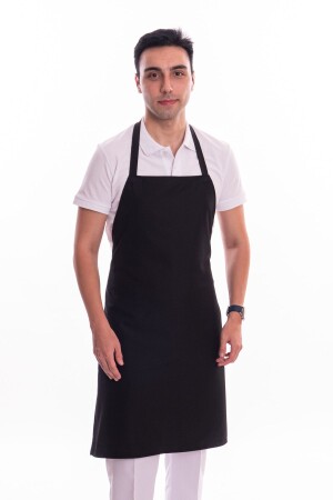 Schwarze Hängeschürze für Küche, Café, Kellner, Arbeitsschürze - Ozan Personel Giyim