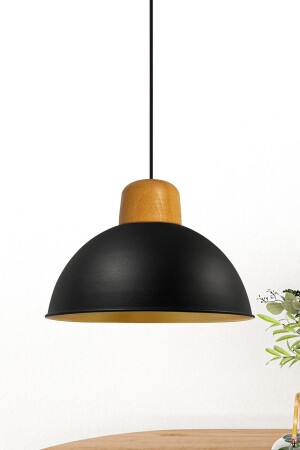 Schwarze Hobbs Metall-Holzkopf-Pendelleuchte, Kronleuchter, Küche, Wohnzimmer, Café, Büro, dekorative Beleuchtung, BMM2070A - Bamyum