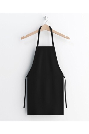 Schwarze Küchenschürze aus Gabardine-Stoff APRON02 - KURUMSAL AMBALAJ