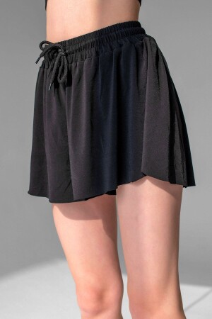 Schwarze, locker sitzende Strumpfhosen-Sportshorts - La & Vetta