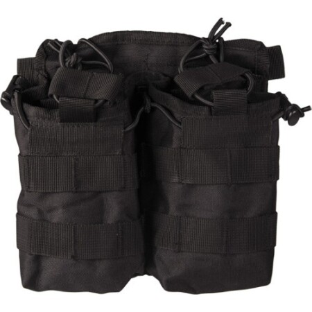 Schwarze, offene Magazintasche, doppelt - MIL-TEC