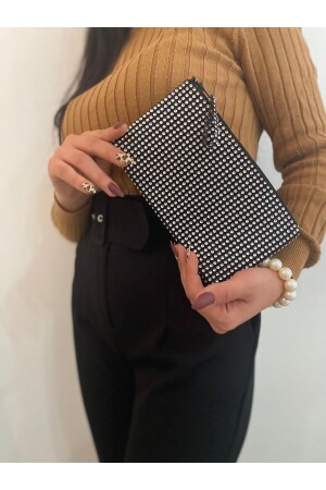 Schwarze Portfolio-Clutch, glitzernde Abendtasche, Hand-Abendkleid-Portfolio - Smy Bag
