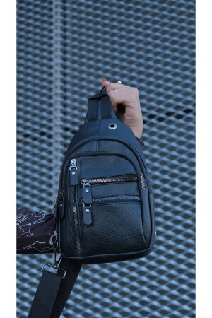 Schwarze wasserdichte Kopfhörer-USB-Anschluss-Taille und Kreuz-Umhängetasche Brust-Reise-Freebag zeyn2033 - NEWISH POLO ACCESSORIES