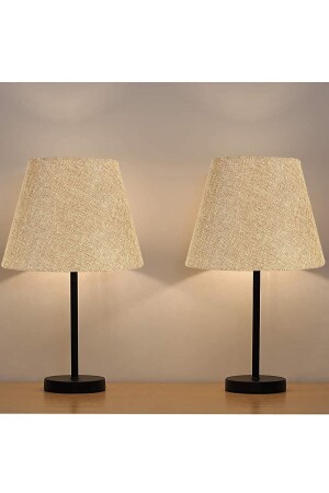 Schwarzer 2-teiliger Lampenschirm aus Metall, Tischlampe, Sandbeige, TYC00604779167 - EvLight