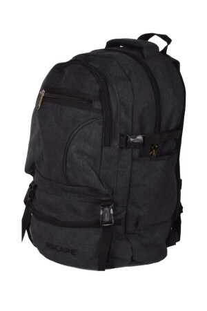 Schwarzer Bergsteiger-Rucksack, Canvas-Stoff, 50 l, 501 Outdoor-Tasche - Escape
