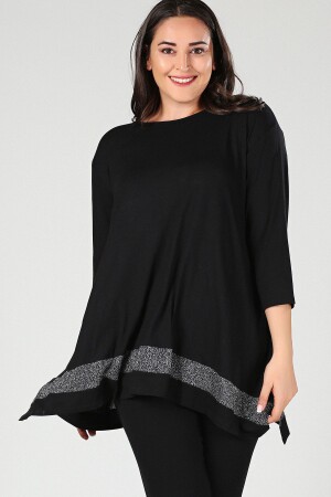Schwarzer Damenrock Search Glitzer-Tunika M9259 - Moda Cazibe