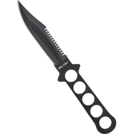 Schwarzes Edelstahl-Tauchermesser mit Kunststoff - MIL-TEC