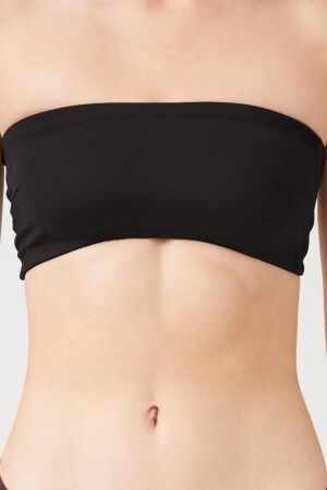 Schwarzes trägerloses Crop-Top-Bustier - Cottonhill
