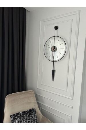 Schwerkraftpendel Schwarz 37 x 75 – Glas Moderne dekorative Pendel-Wanduhr aus Metall - Metaquartz Aksesuar