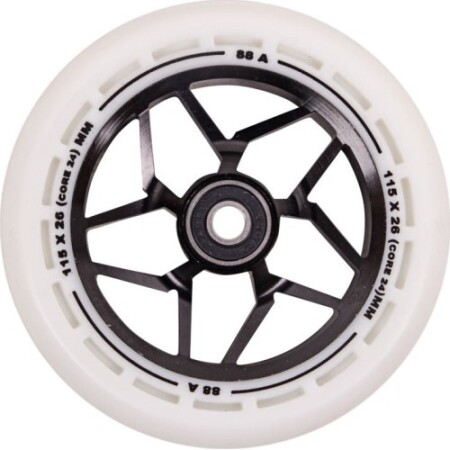 Scooter-Räder LMT L, 115 mm, mit ABEC-Lagern, 9 Kugellager – Schwarz, Weiß - Limit