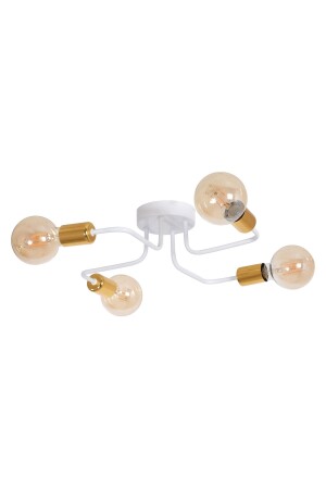 Scorpion Octopus Arm White Gold Color Living Room - Kitchen - Bedroom 4-Piece Chandelier AKR00 - Fer Avize