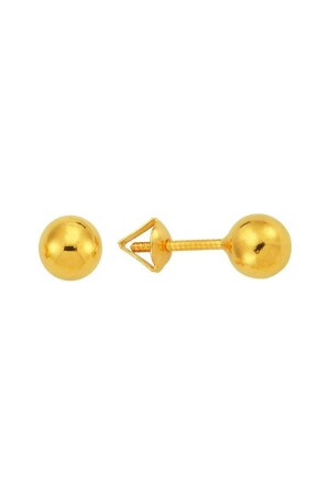Screw 22 Carat Gold Ball Earrings - Bilezikci