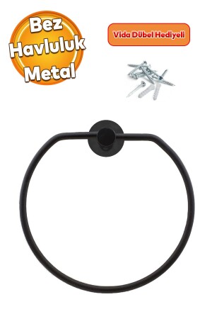 Screw Cloth Towel Holder Mount Sink Bathroom Kitchen Cloth Towel Rack Black Stainless Metal - Badem10