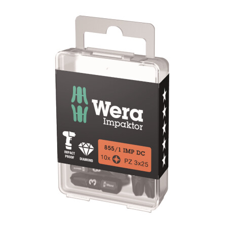 Screwdriver bit WERA 855/1 IMP DC PZ3 25mm, 10pcs. - Wera