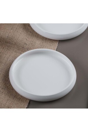 Sct-21-0224 Bianco Perla Porcelain Round Plate 14. 2x2. 3cm - Acar