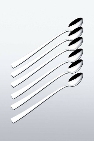 Sea Coffee Pot Spoon Long Cocktail - Mocca - Latte Spoon 20 Cm 6 Pieces 033-09-UZUNKK - Nehir