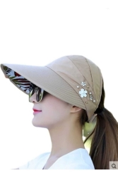- Sea Hat UV Protected, Zippered, Removable - With Bow at the Back - Dark Beige DENİZ123455 - Betülce