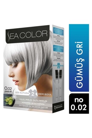 Seacolor 2er-Pack Creme-Haarfärbemittel 0/02 Silbergrau 8698753387046 - Sea Color