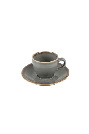 Seasons Koyu Gri 2 Kişilik Tabaklı Kahve Fincanı 80cc 04ALM002602 - Porland