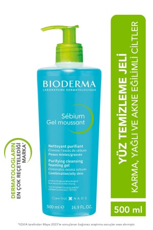 Sebium Foaming Gel Karma- Yağlı ve Akne Eğilimli Ciltler Sivilce Karşıtı Yüz Temizleme Jeli 500 ml - Bioderma
