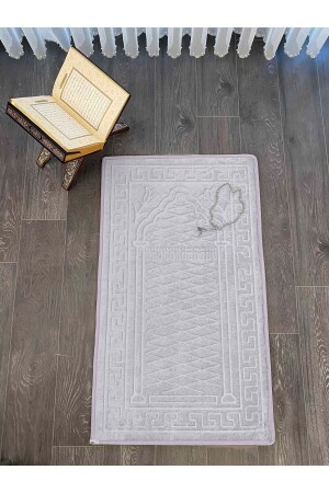 Seccade Diz Ağrıtmayan Kadife Kaymaz Taban Kabartmalı- Işlemeli- Özel Yumuşak Taban %100 Pamuk - Miabella Home