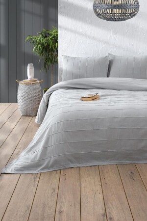 Sedef Double Duvet Set Gray 210x220 Cm DC05Y160560702 - DENİZLİ CONCEPT