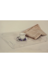 Şeffaf Pleksi Tepsi 35x25 cm Servis Kahve Çay Ve Sunum Tepsisi ŞEFFAFPLEKSİTEPSİ - Asfal