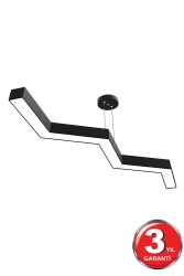 Sega ( Siyah Kasa, Gün Işığı ) Ledli Modern Led Avize, Salon, Mutfak, Antre, Hol, Masa, Sarkıt Sega Siyah 4000K - Hegza Lighting