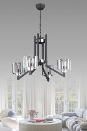 Seher 4 Lü Modern Kristalli Sarkıt Avize SEHER 4 LÜ - ESSLİGHT