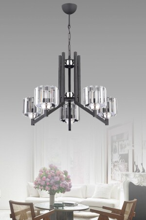 Seher 5 Li Modern Kristalli Sarkıt Avize SEHER 5 Lİ - ESSLİGHT