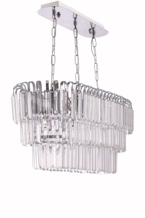 Şelale Ellipse Silver Pendant Lamp Chandelier 3700-MSR - Çakır Aydınlatma