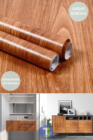 Selbstklebendes Holzoptik-Furnier für Küche, Badezimmer, Arbeitsplatte, Wandschrank, Tisch, 60 x 100 cm - Technojet