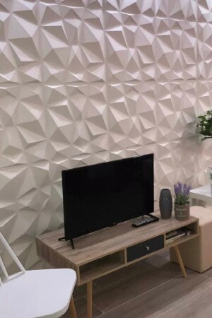 Selbstklebendes Tapetenpaneel der neuen Generation mit 3D-PVC-Prägung, Rautenmuster, 50 x 50 cm - Bella Carpeti