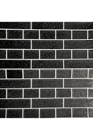 Self Adhesive Erasable Black Brick Pattern Living Room Kitchen Wallpaper Panel Nw150 - Renkli Duvarlar