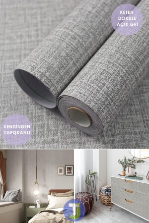 Self Adhesive Linen Look Kitchen Bathroom Countertop Wall Cabinet Table Covering 60X100cm - Technojet