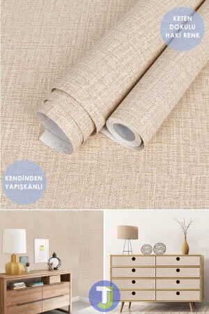 Self Adhesive Linen Look Kitchen Bathroom Countertop Wall Cabinet Table Covering 60X100cm - Technojet
