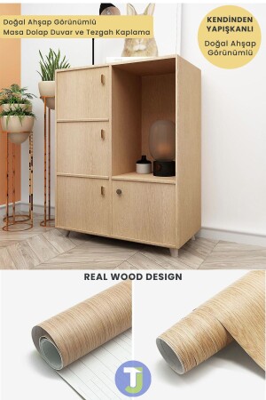 Self Adhesive Natural Wood Textured Wall Cabinet Table Kitchen Countertop Veneer 60cmX100cm - Technojet