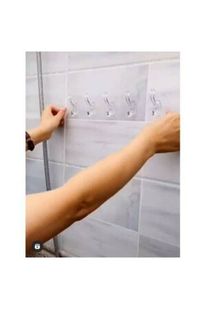 Self-Adhesive Strong Transparent 5-Piece Hanger - Behind Door Kitchen Wall Bathroom - Jetcom