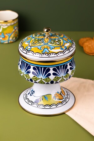 Selge Decorative Enamel Covered Sugar Bowl, Chocolate Presentation, Snack Bowl 8683143440142 - EMAYlab