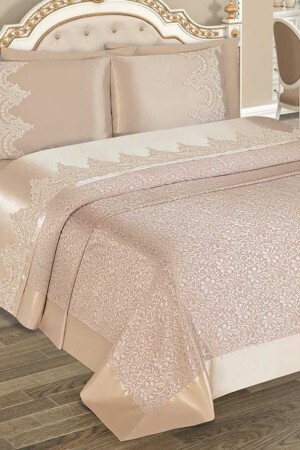 Selin Double Pique Set Cappuccino 8681235012109 - Elena Home