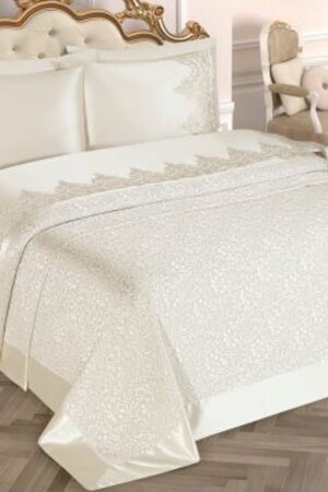 Selin Double Pique Set Cream 6 Pieces 8681235012291 - Elena Home