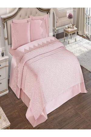 Selin French Lace 3 Piece Pique Set sln8732 - bursa çeyiz