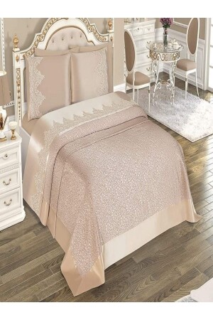 Selin French Lace 3 Piece Pique Set sln8732 - bursa çeyiz