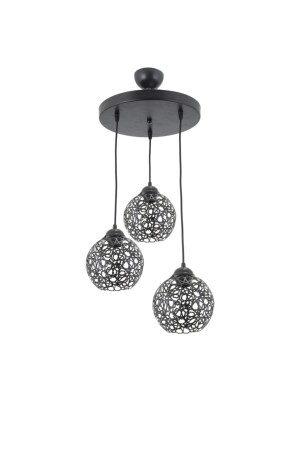 Seljuk Ball Motif Star Wrought Iron Model Retro Rustic Pendant Lamp Chandelier LMBDR35331 - Lambadar