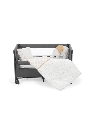 Sema Baby 6 Piece Luxury Park Bed Baby Sleeping Set - Ecru Fil 8171 - Sema Bebe