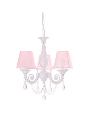 Senay 3-teiliger weißer und rosa Hut-Kronleuchter mit minimalistischem Design 3050-24P-03 - Umur Aydınlatma